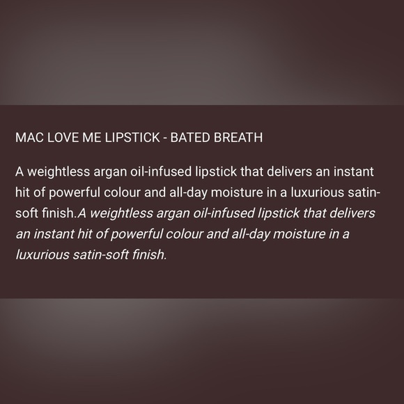 NIB MAC Cosmetics Love Me Lipstick in 408 Bated Breath - Picture 7 of 10